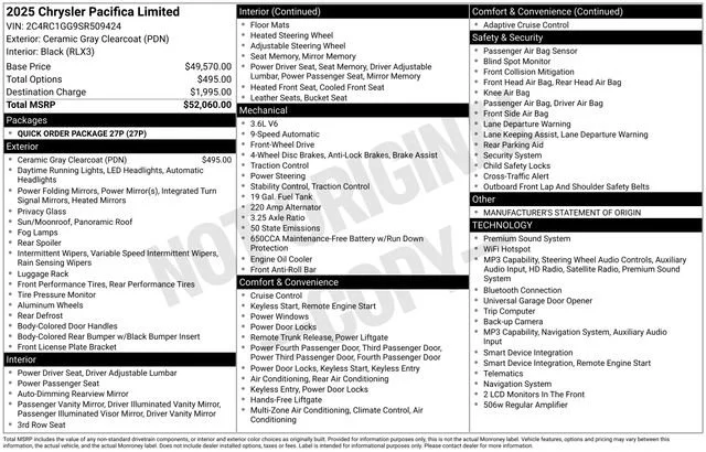 Used 2025 Gray Chrysler Limited image 32