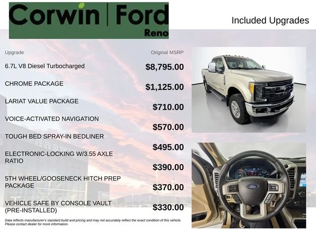 Certified Used 2017 White Gold Metallic Ford Lariat image 3