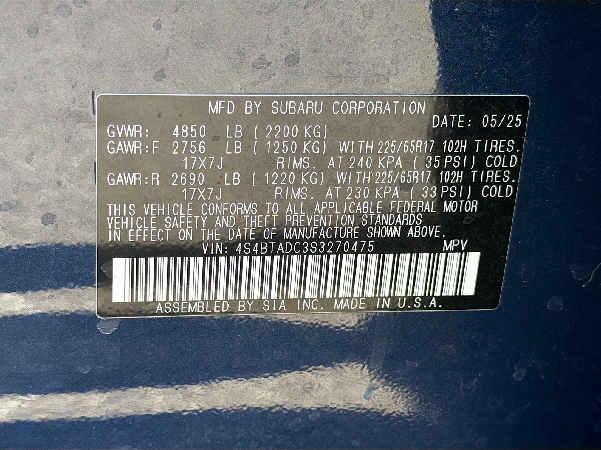 Certified Used 2025 Cosmic Blue Pearl Subaru Premium image 44