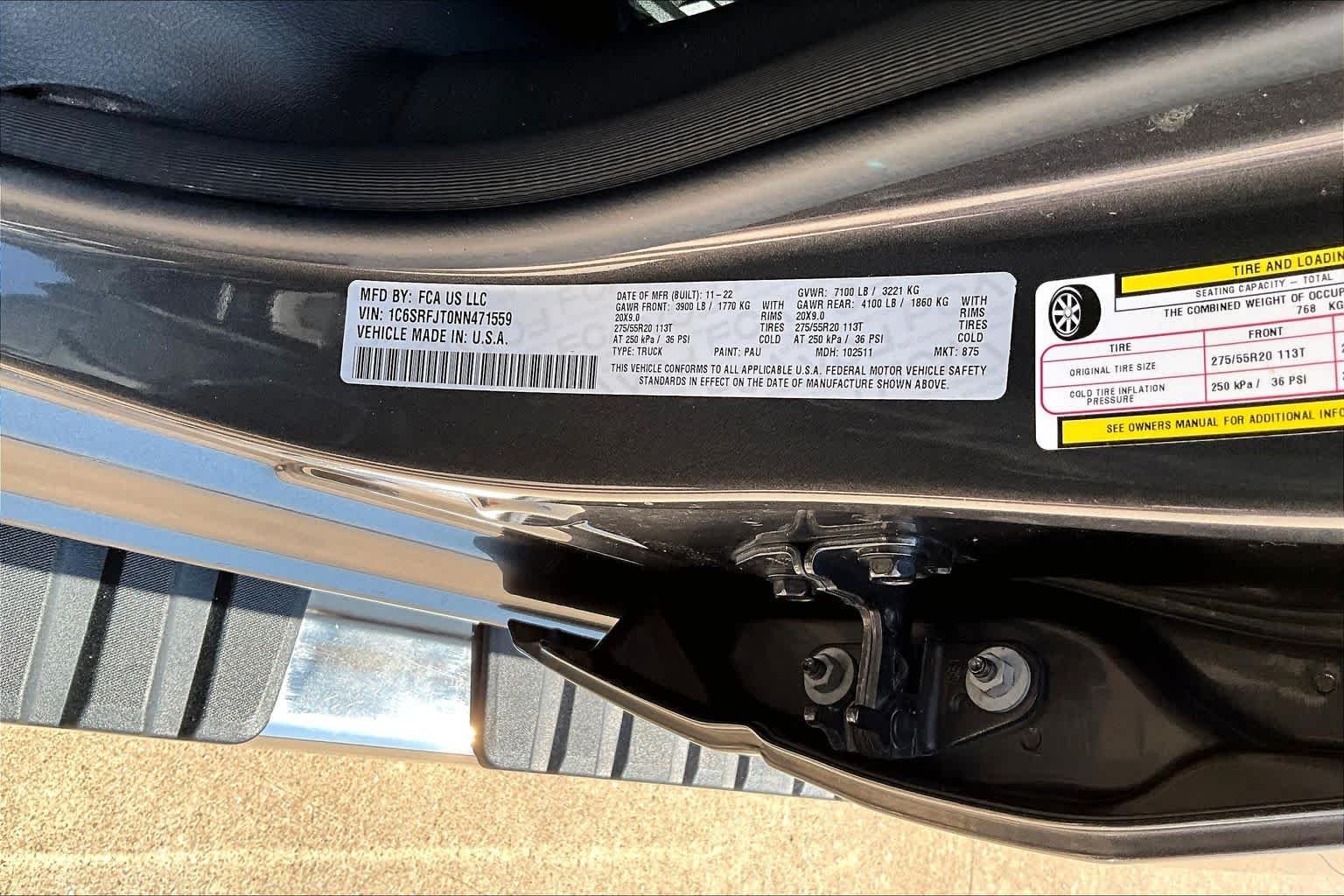 Used 2022 Granite Crystal Metallic Clearcoat Ram Laramie image 31