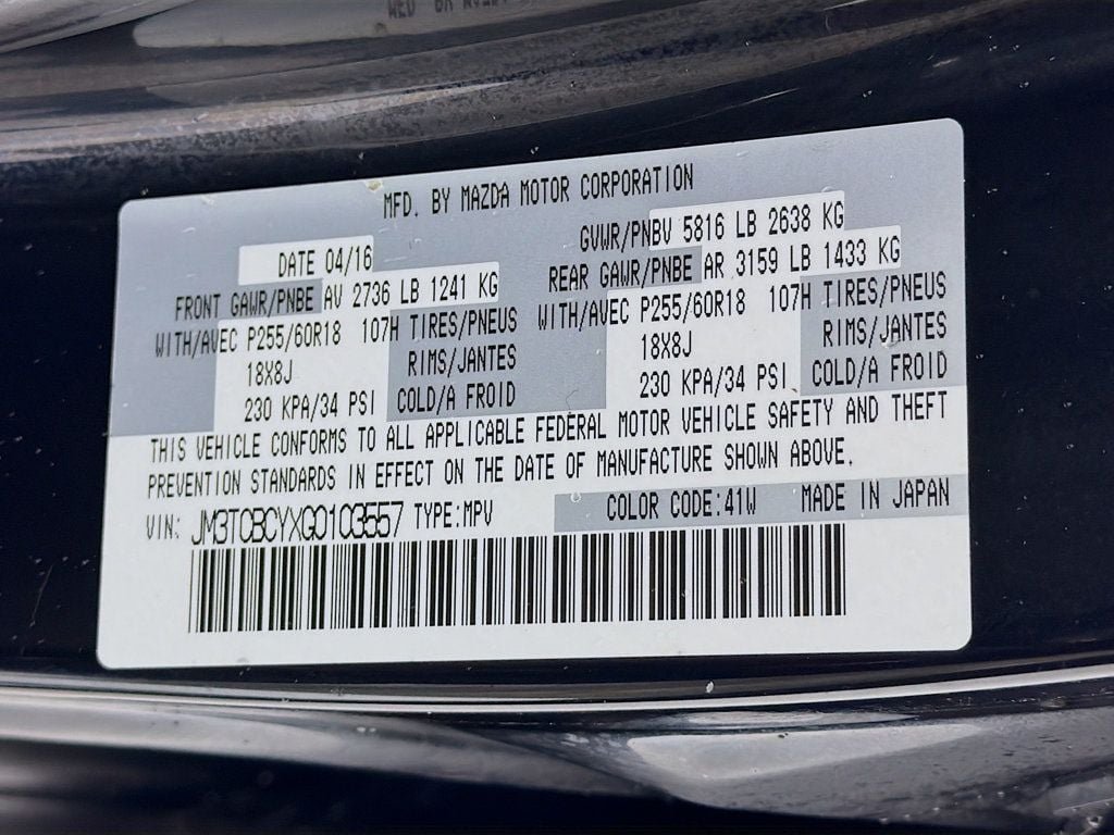 Used 2016 Jet Black Mica Mazda AWD 4dr Touring image 29