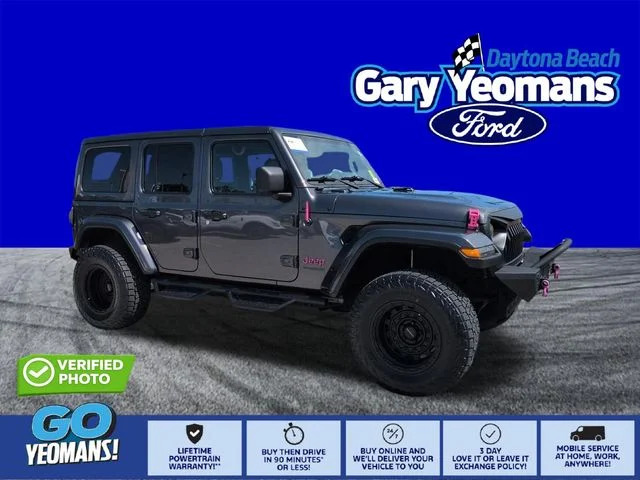 Certified Used 2019 Granite Crystal Clearcoat Metallic Jeep Unlimited Sahara Altitude image 1