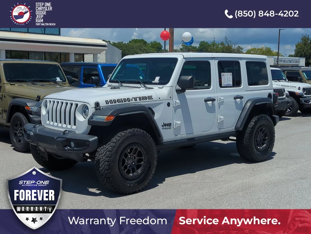 Certified Used 2022 White Jeep Unlimited High Tide image 2