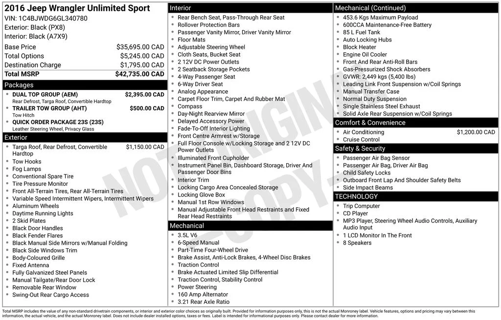 Used 2016 Black Jeep Unlimited Sport image 13