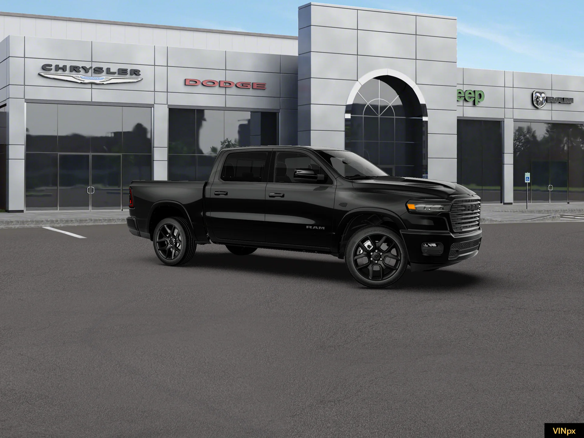 New 2027 Diamond Black Crystal Pearl-Coat Exterior Paint RAM Laramie image 10