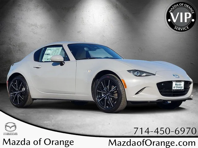 mi New 2026 Mazda MX-5 Miata RF Grand Touring CONVERTIBLE in Orange