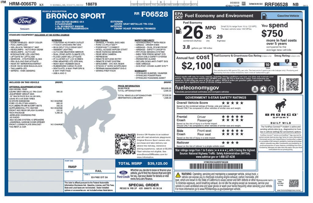 Certified Used 2024 Azure Gray Metallic Ford Outer Banks image 30