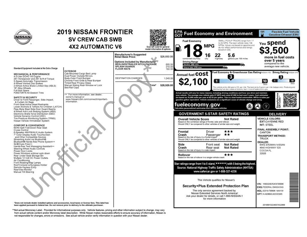 Used 2019 Red Nissan SV image 44