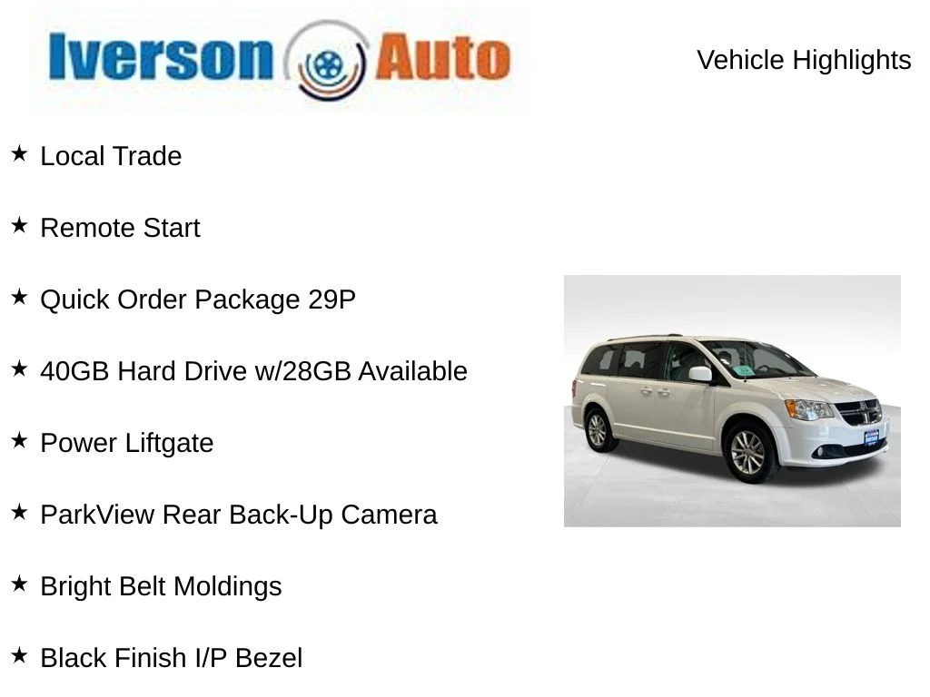 Used 2019 Dodge Grand Caravan SXT with VIN 2C4RDGCGXKR621364 for sale in Huron, SD