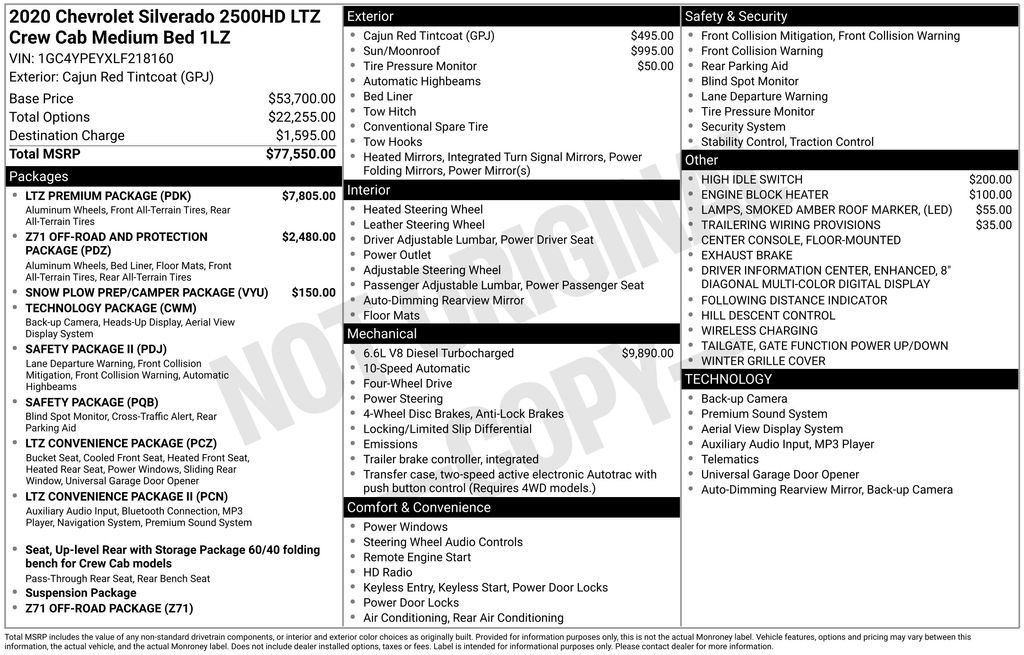 Used 2020 Cajun Red Tintcoat Chevrolet LTZ image 3