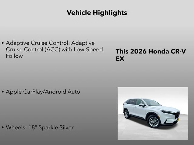 New 2026 Platinum White Pearl Honda EX image 5