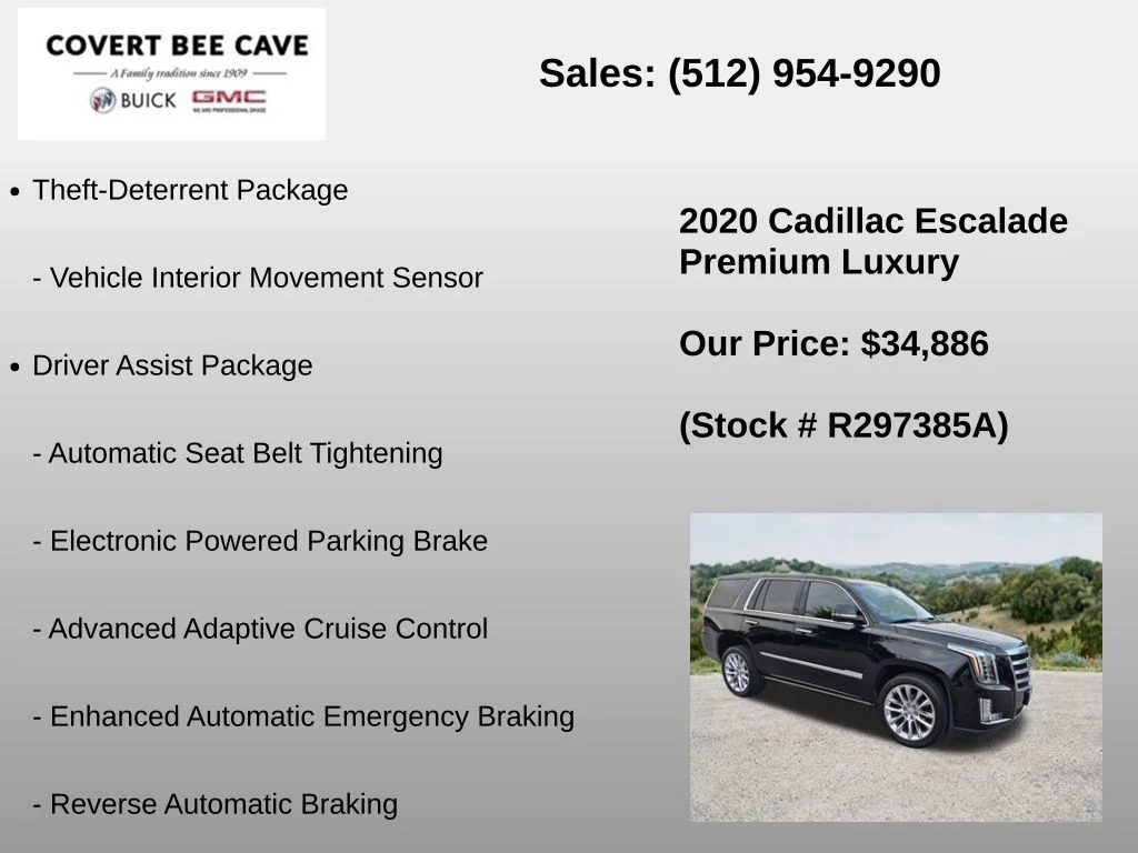 Used 2020 Black Cadillac Premium Luxury image 18