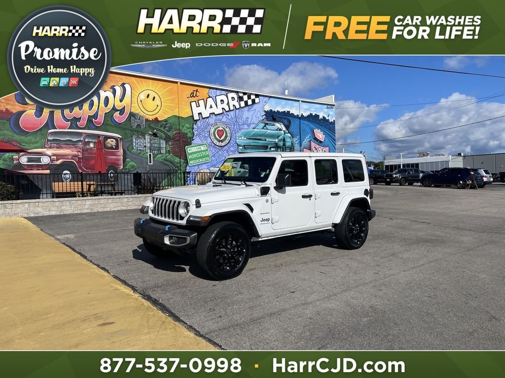 Certified Used 2024 White Jeep Sahara 4xe image 1