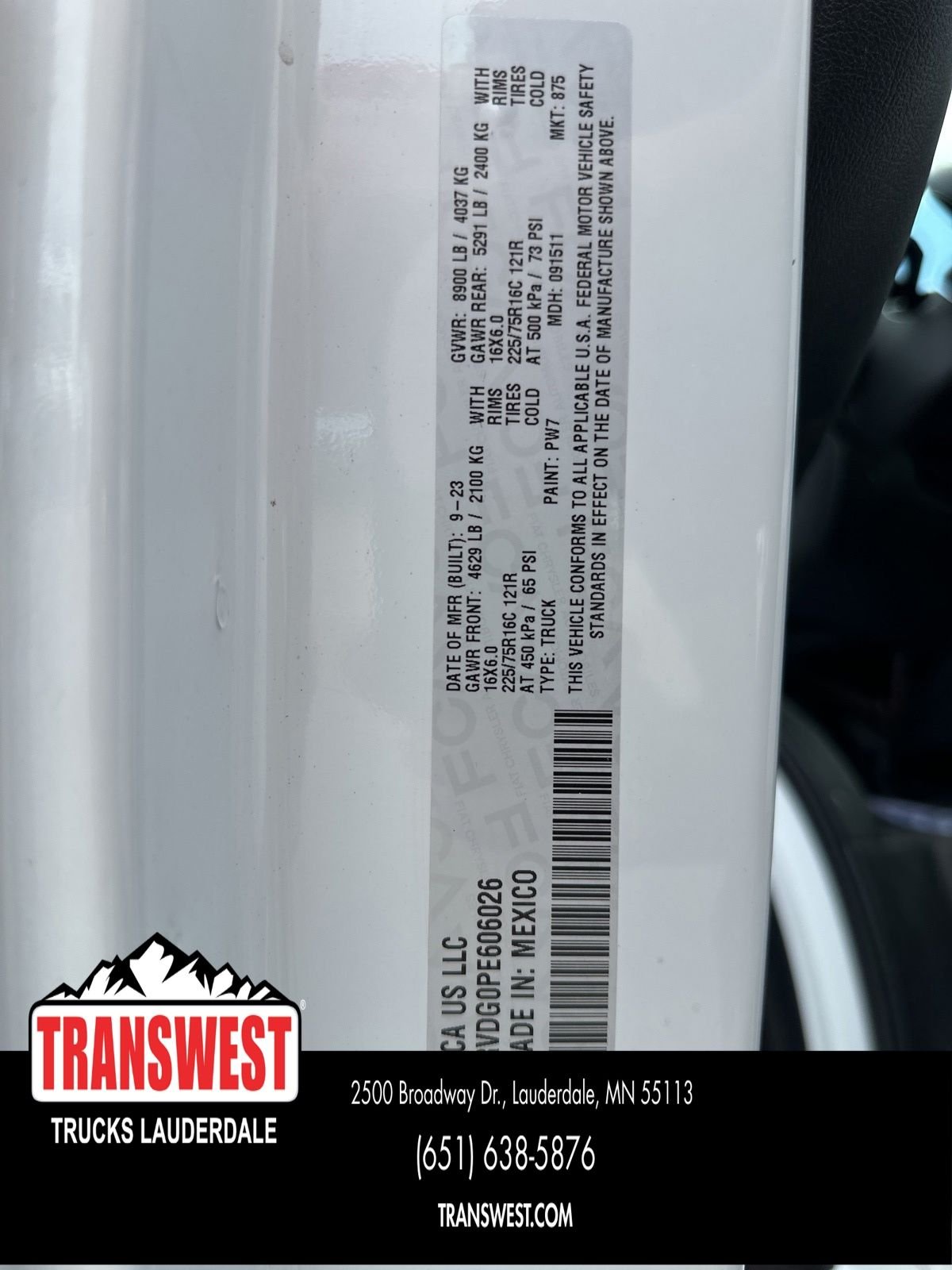Used 2023 White Ram High Roof image 15