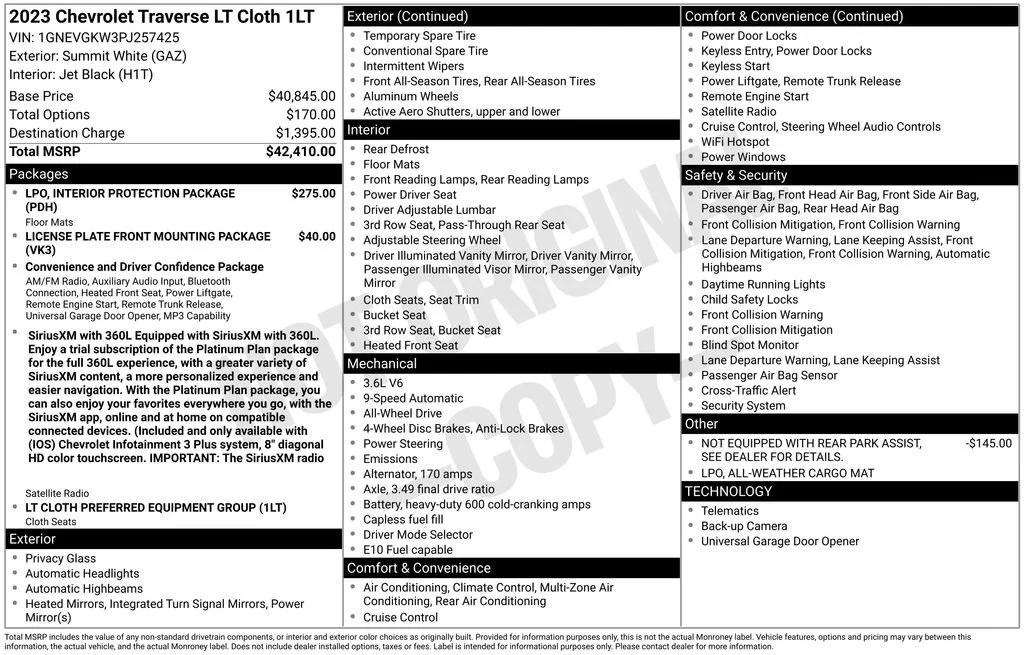 Used 2023 Summit White Chevrolet LT Cloth image 5