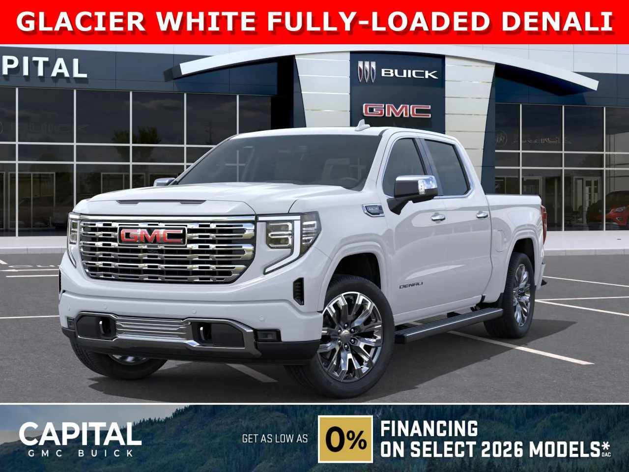 New 2026 GLACIER WHITE TRICOAT GMC Denali image 1