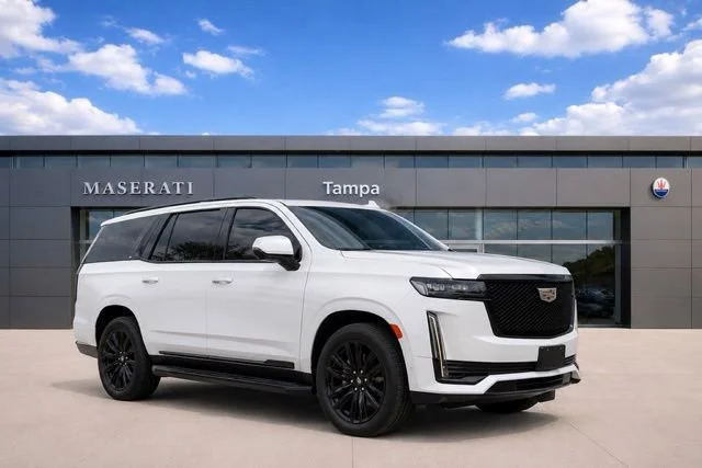 Used 2021 Crystal White Tricoat Cadillac Sport image 1