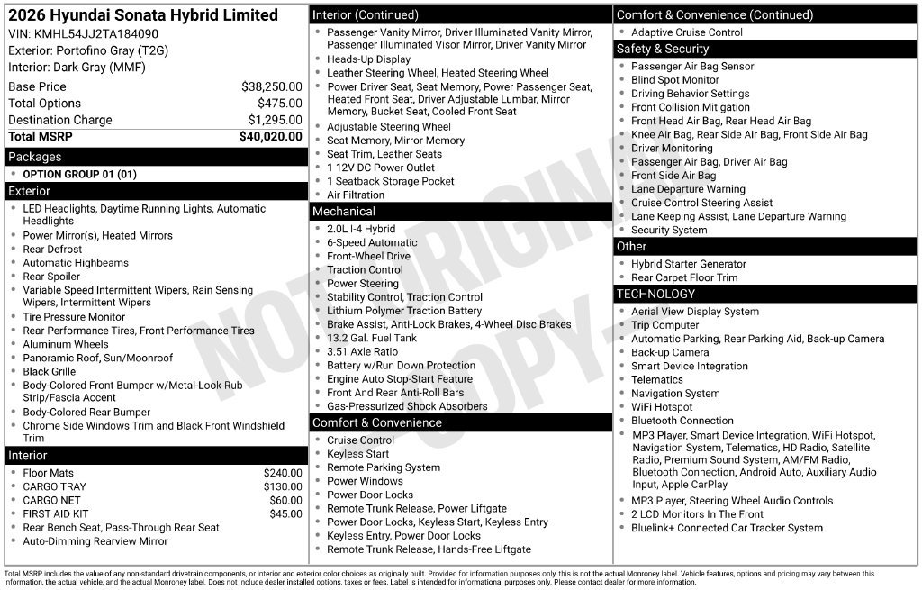 New 2026 Gray Hyundai Limited image 4