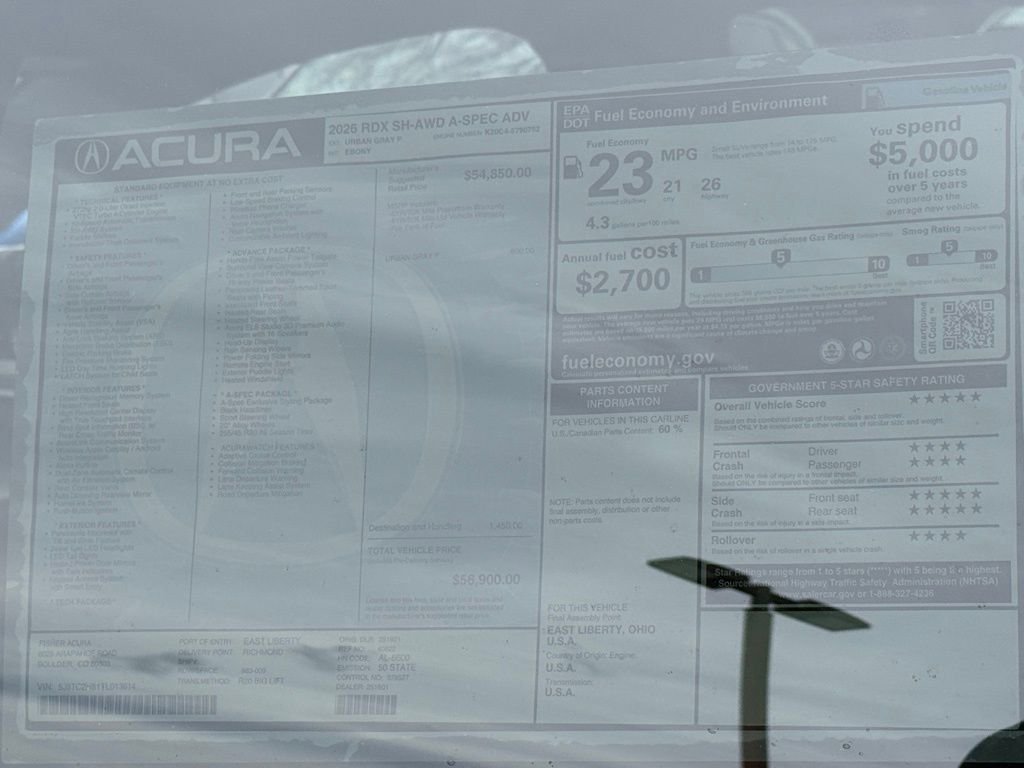 New 2026 Urban Gray Pearl Acura A-Spec Advance Package image 28