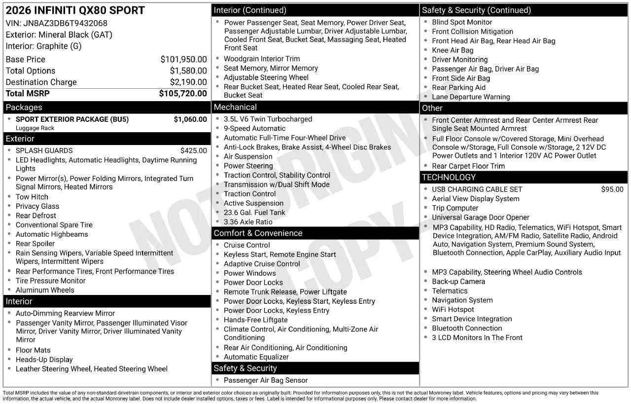 Certified Used 2026 Mineral Black INFINITI SPORT image 34