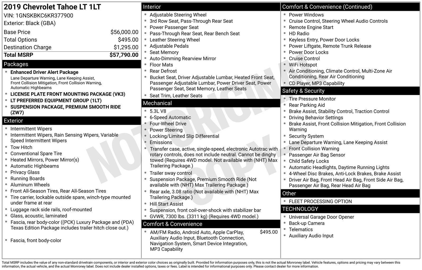 Used 2019 Chevrolet Tahoe LT with VIN 1GNSKBKC6KR377900 for sale in Baxter, Minnesota