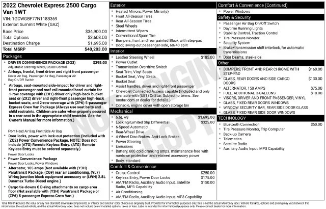 Used 2022 White Chevrolet Work Van image 4
