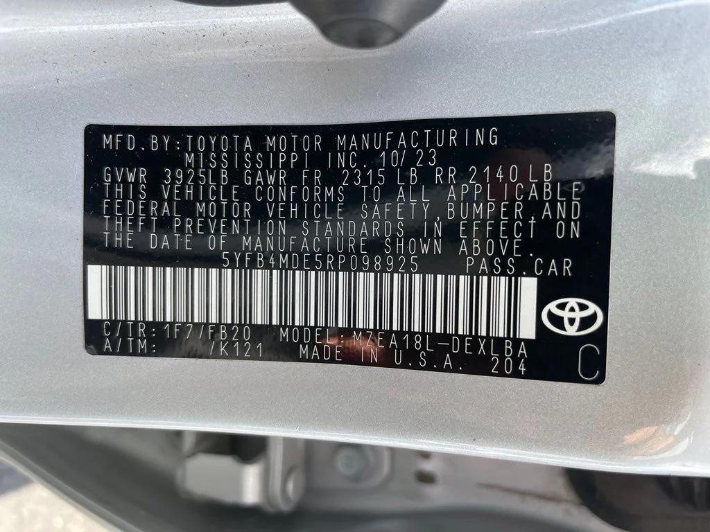 Used 2024 Classic Silver Metallic Toyota LE image 28