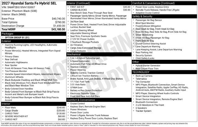 New 2027 Black Hyundai SEL image 25