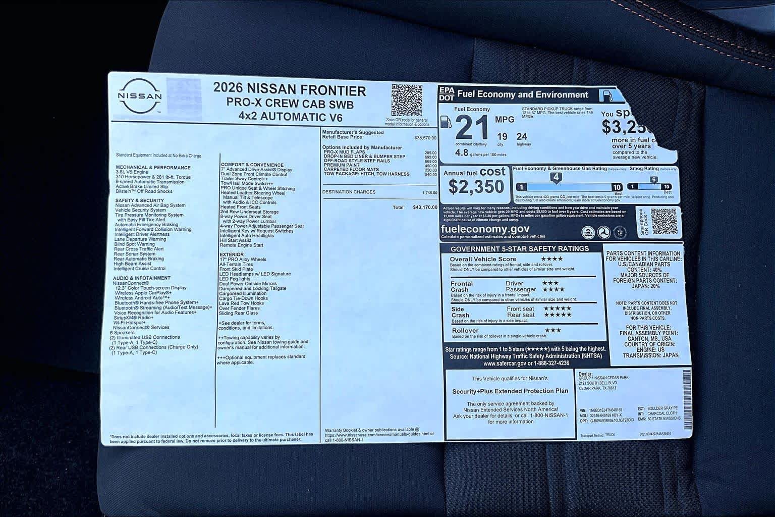 New 2026 Boulder Gray Pearl Nissan PRO-X image 21