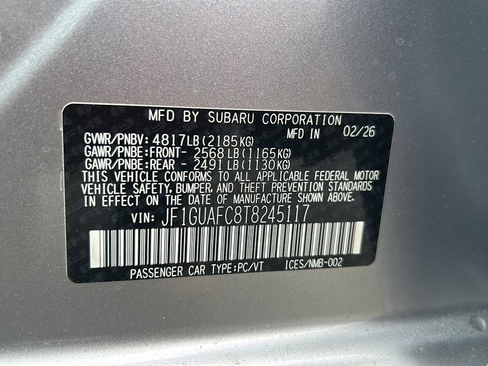 New 2026 ICE SILVER METALLIC Subaru Sport image 17