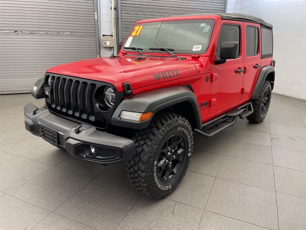 Used 2021 Red Jeep Unlimited Willys image 8