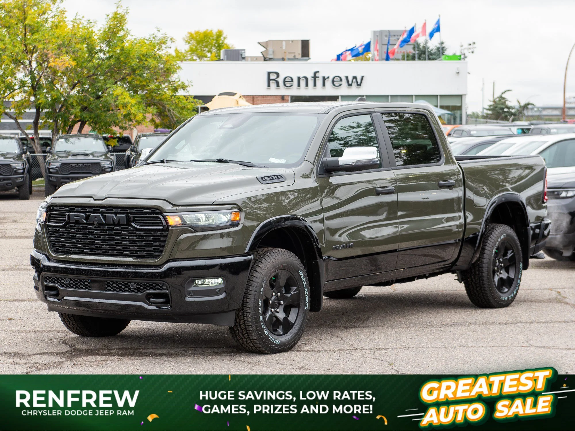 New 2026 Tan RAM Big Horn BackCountry Package* Crew Cab 4x4, 1 Inch Lift, Rear Locker image 1