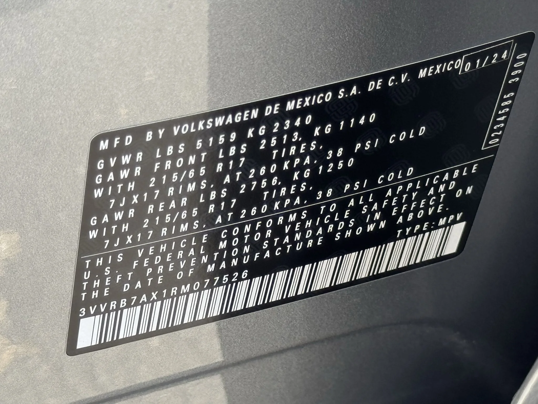 Certified Used 2024 Pyrite Silver Metallic Volkswagen S image 37