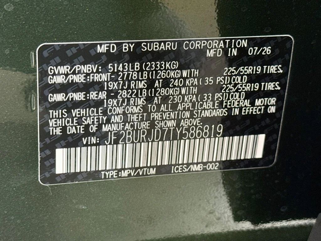 New 2026 Green Subaru Touring XT image 43