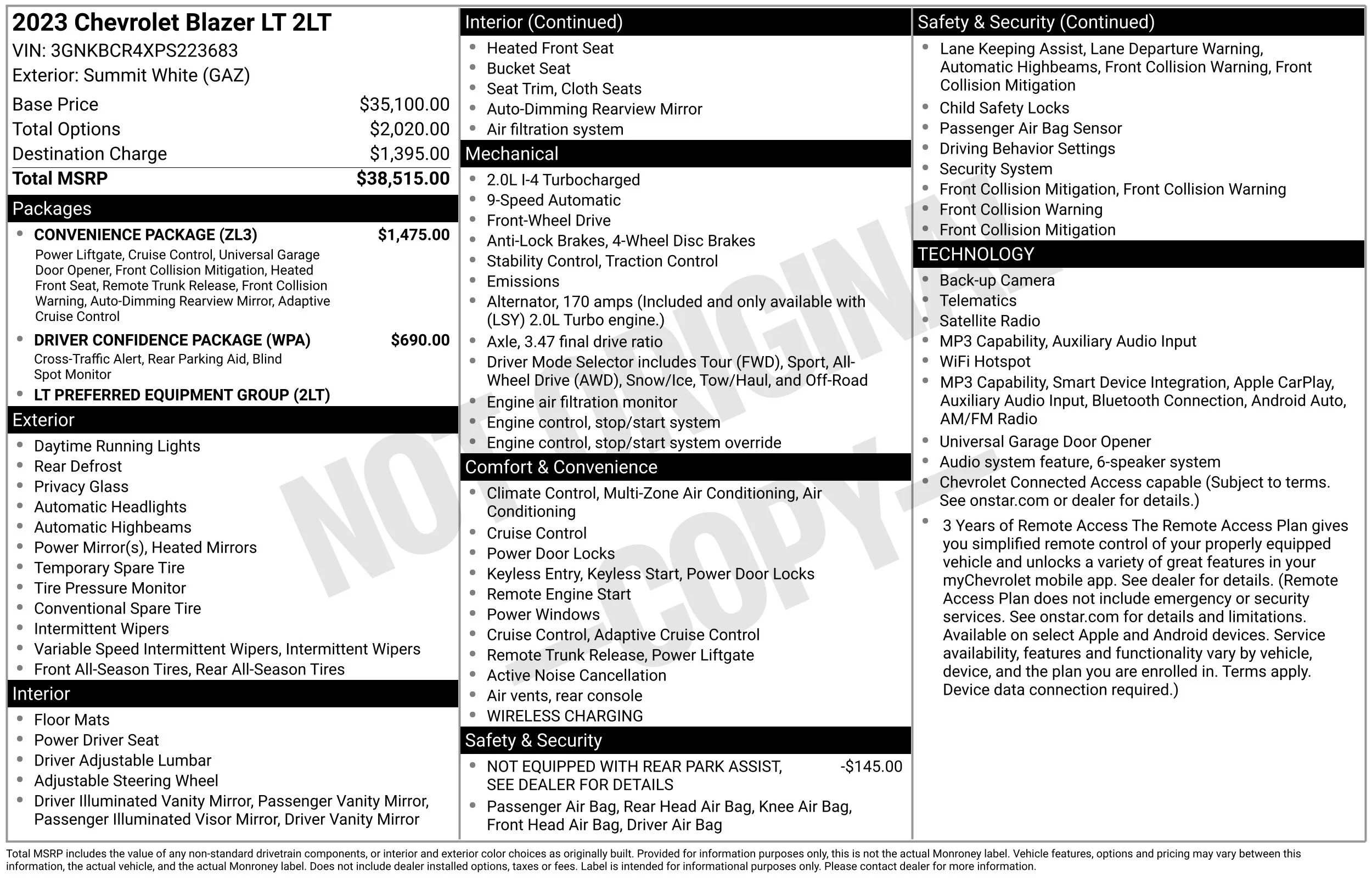 Used 2023 Summit White Chevrolet 2LT image 15