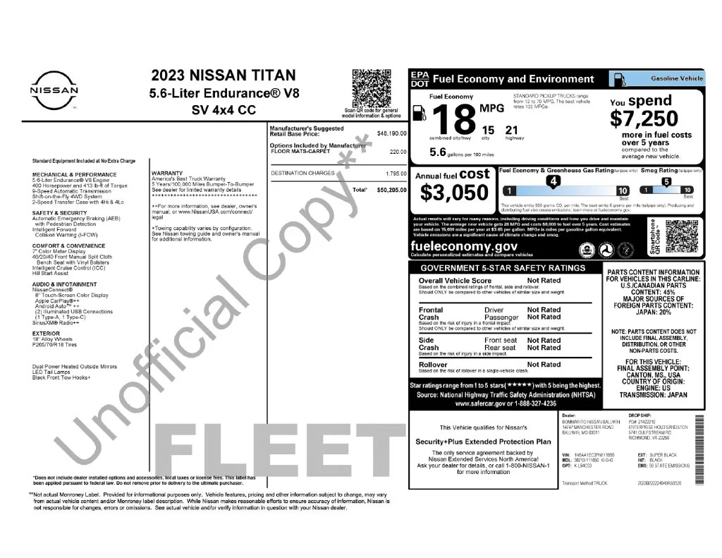 Used 2023 Black Nissan SV image 6