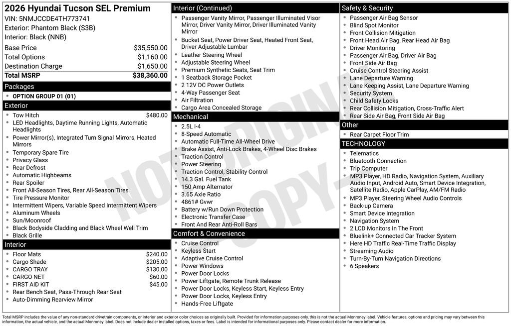 New 2026 Black Hyundai SEL Premium image 5