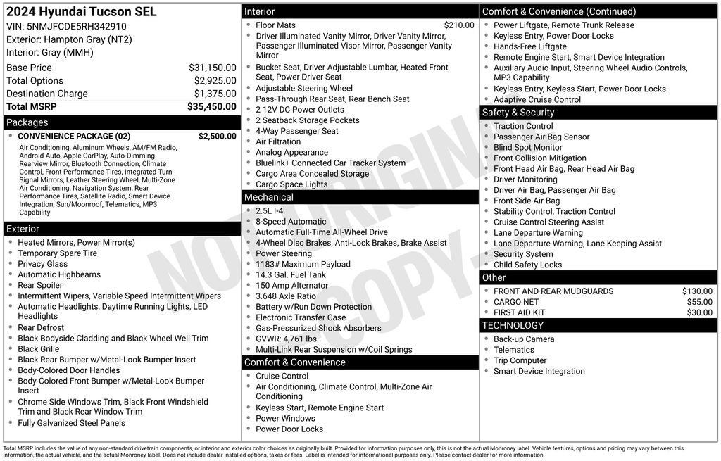 Used 2024 Gray Hyundai SEL image 40
