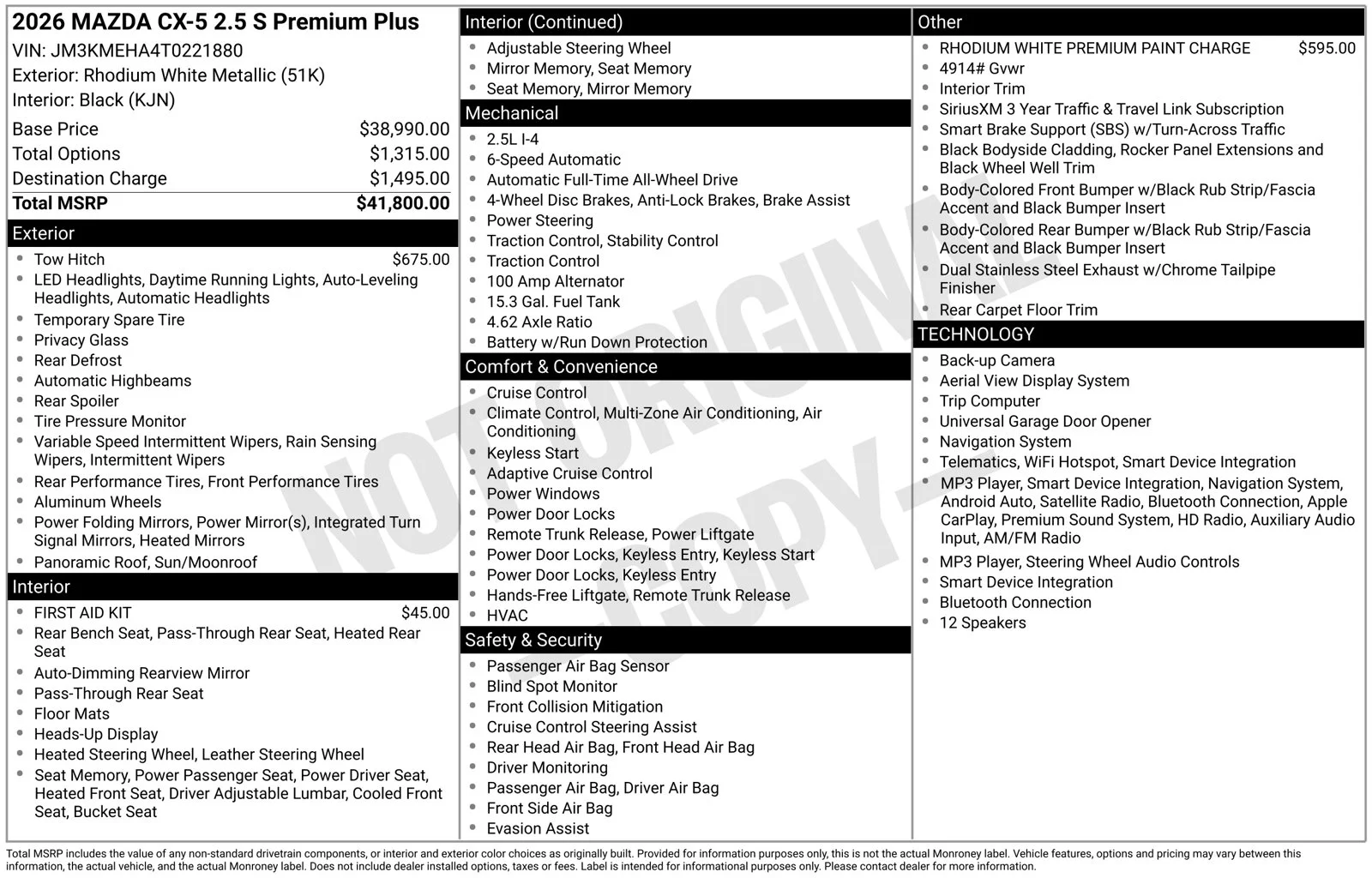 New 2026 Rhodium White Metallic Mazda 2.5 S Premium Plus image 4