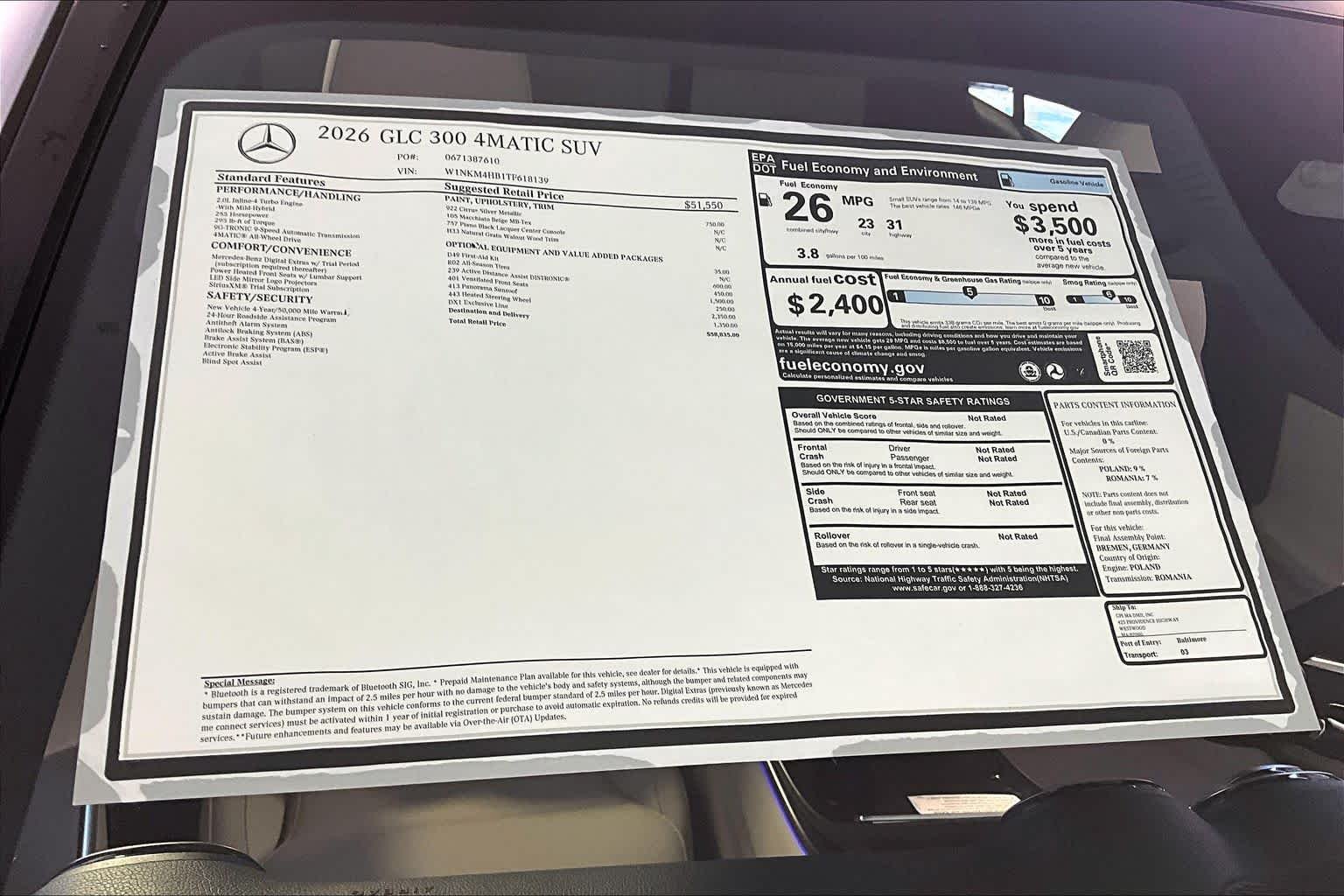 New 2026 Cirrus Silver Metallic Mercedes-Benz GLC 300 image 17