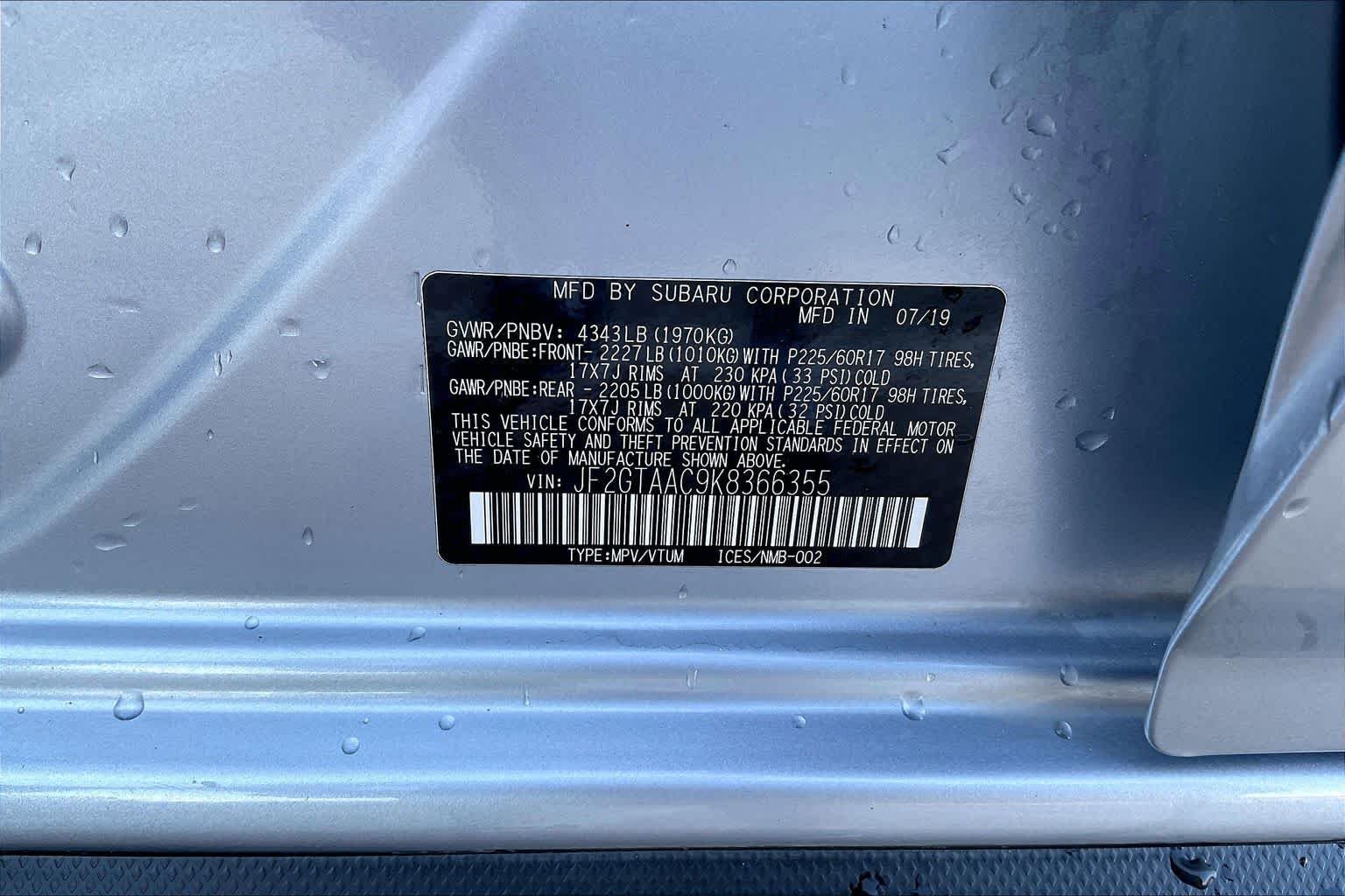 Used 2019 Ice Silver Metallic Subaru  image 30