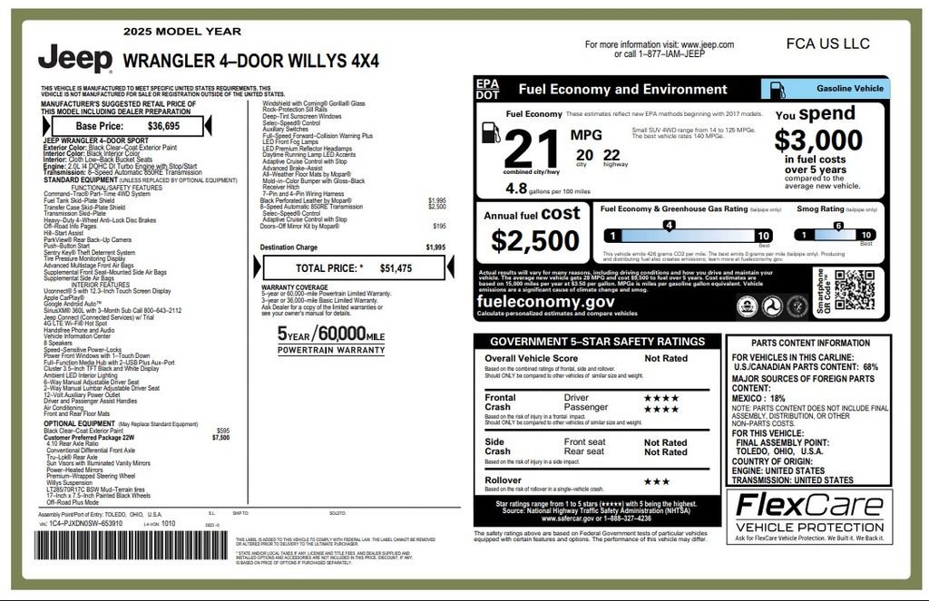 Certified Used 2025 Black Jeep Willys image 4