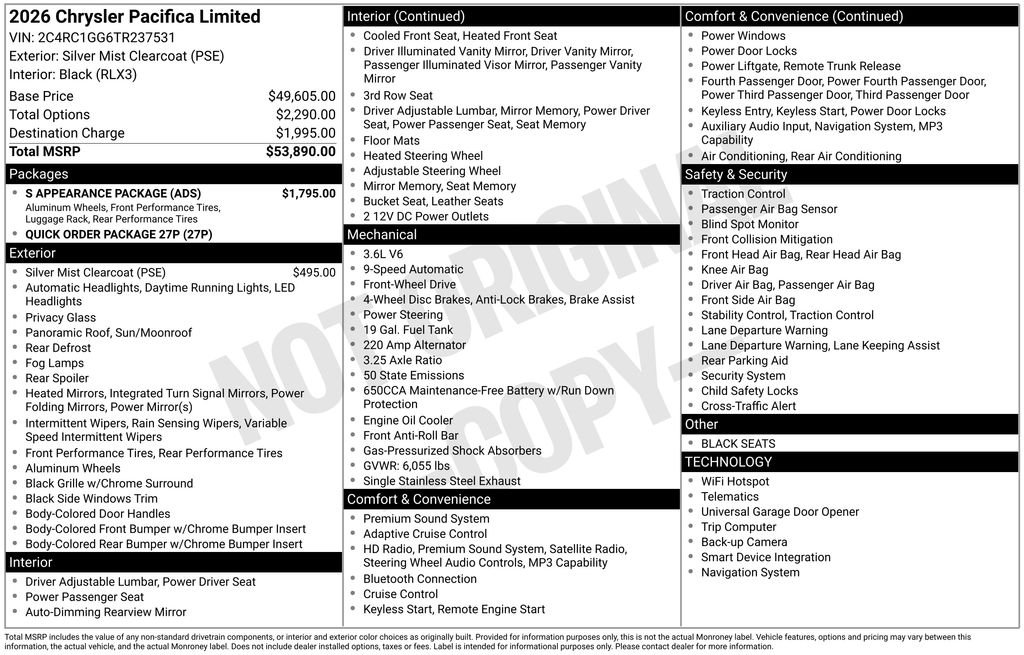 New 2026 Silver Mist Clearcoat Chrysler Limited image 28