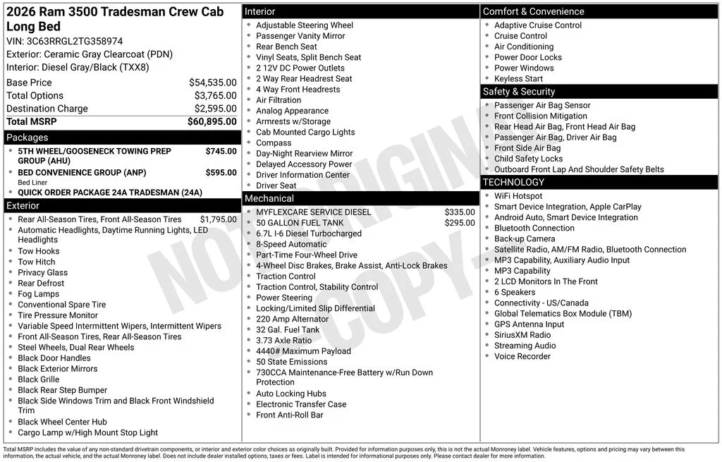 New 2026 Ceramic Gray Clear-Coat Exterior Paint RAM Tradesman image 5
