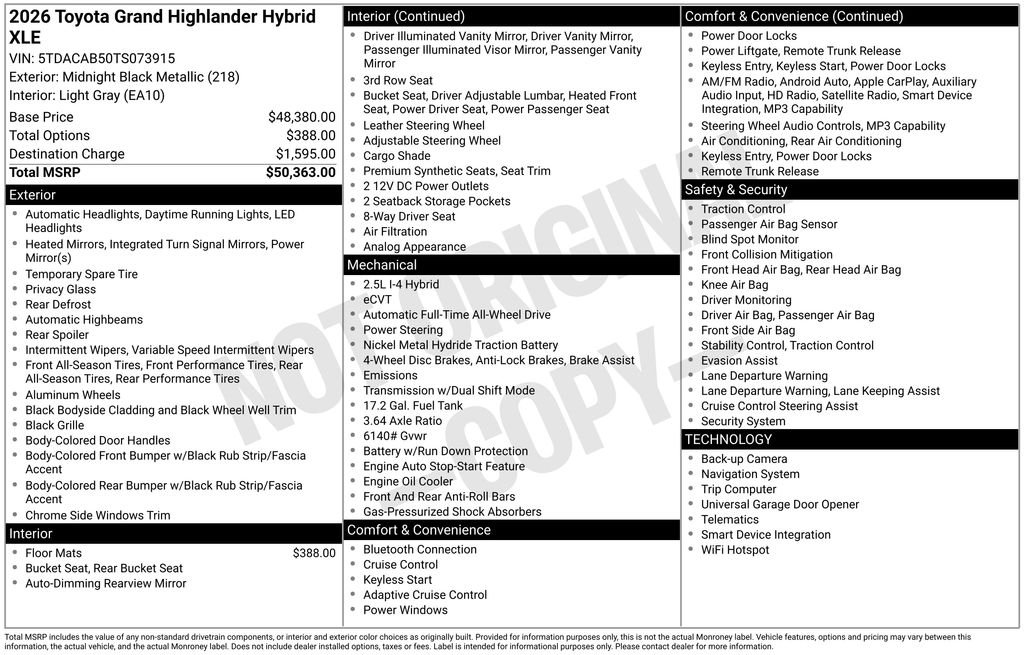 Used 2026 Black Toyota XLE image 7