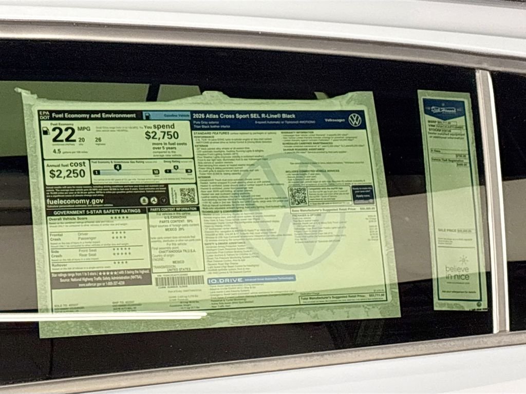 New 2026 Pure Gray Volkswagen 2.0T SEL R-Line Black image 25