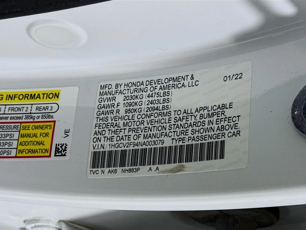 Certified Used 2022 White Honda Touring 2.0T image 35