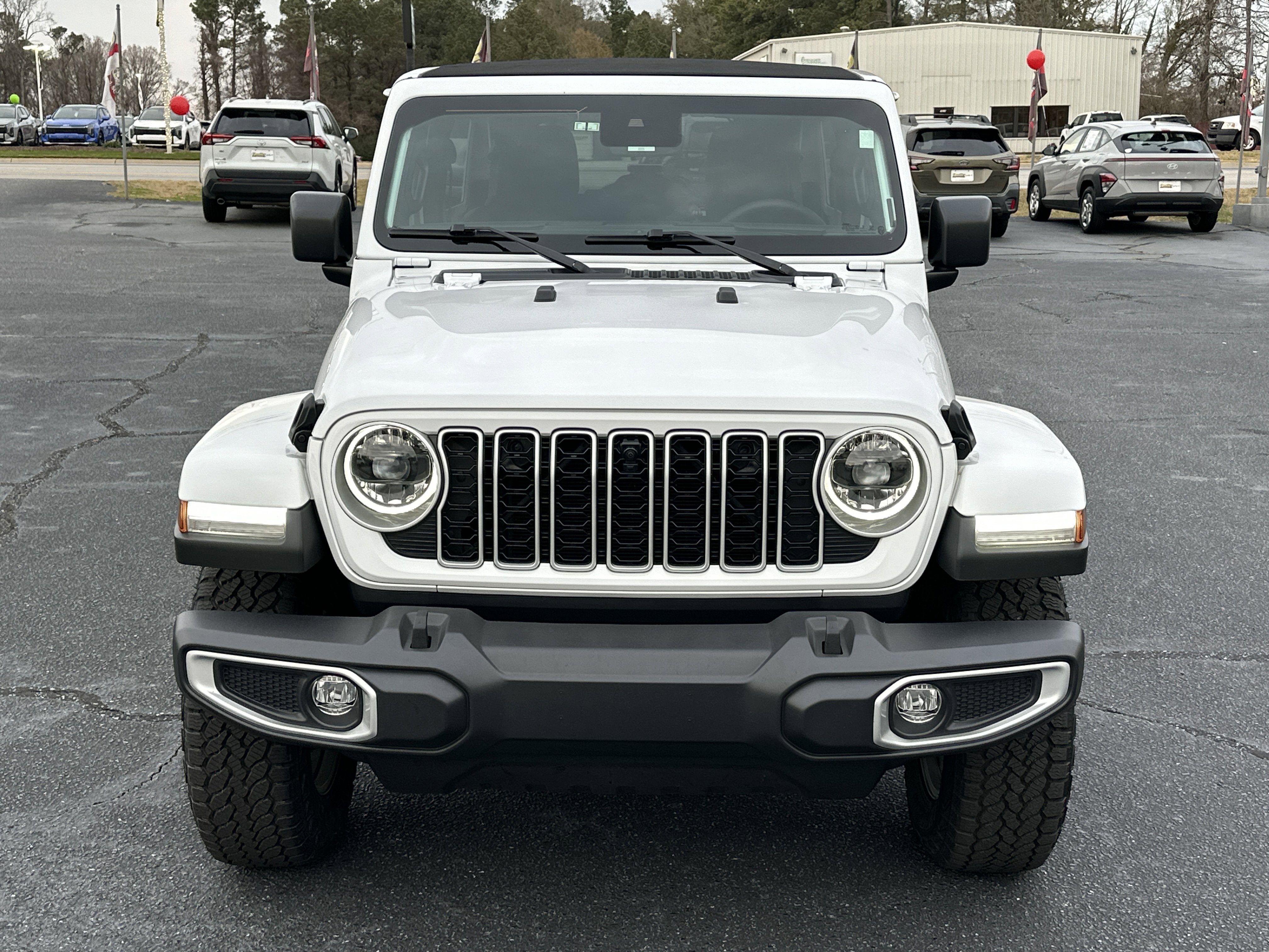 Used 2024 Bright White Clearcoat Jeep Sahara image 3