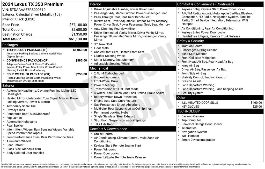 Used 2024 Silver Lexus 350 Premium image 33