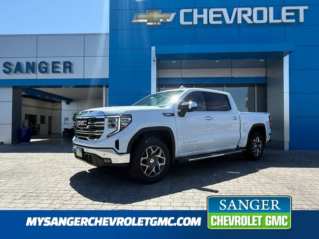 New 2026 Glacier White Tricoat GMC SLT image 1